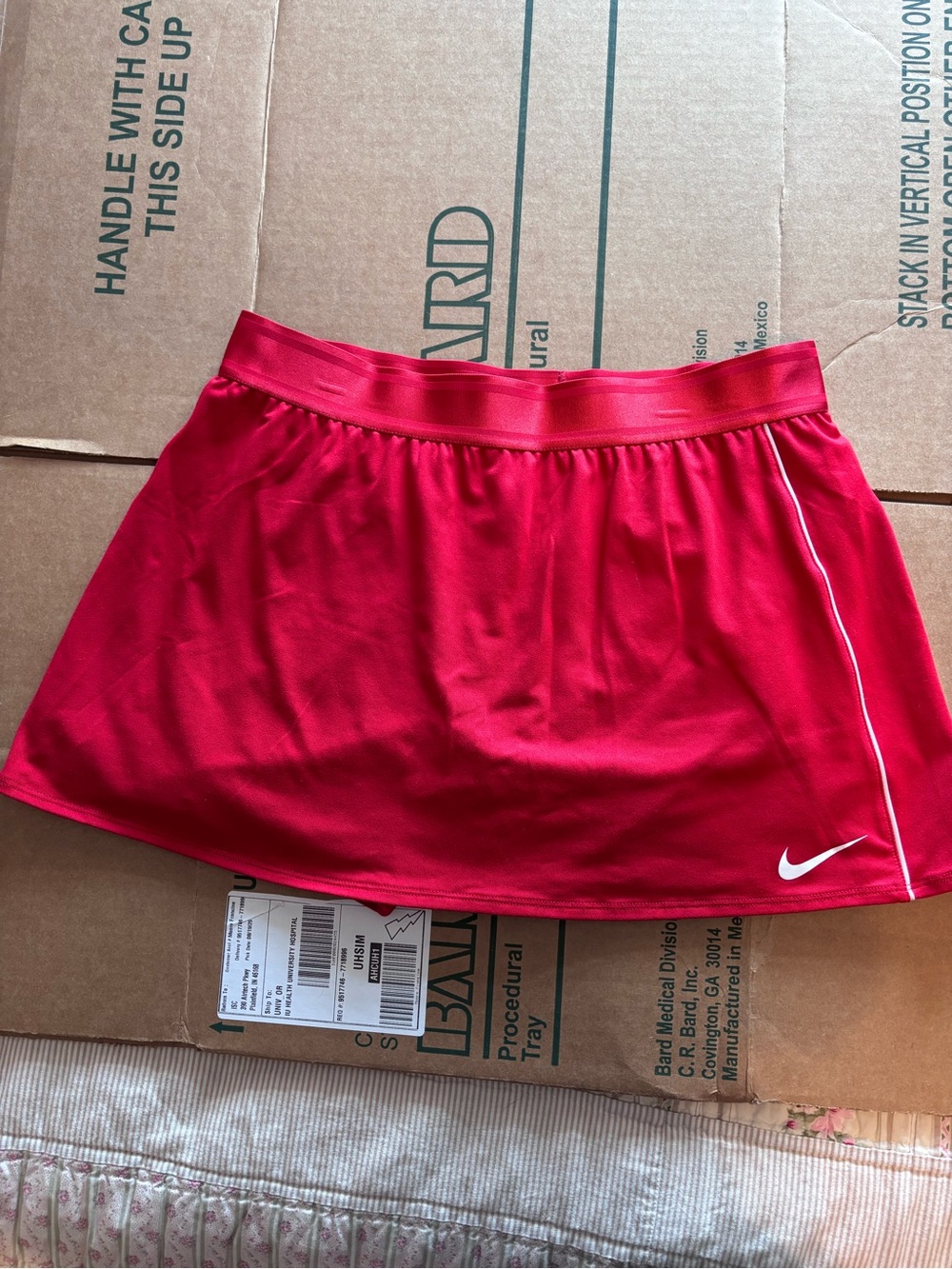 Nike Red Mini Skirt with White Piping